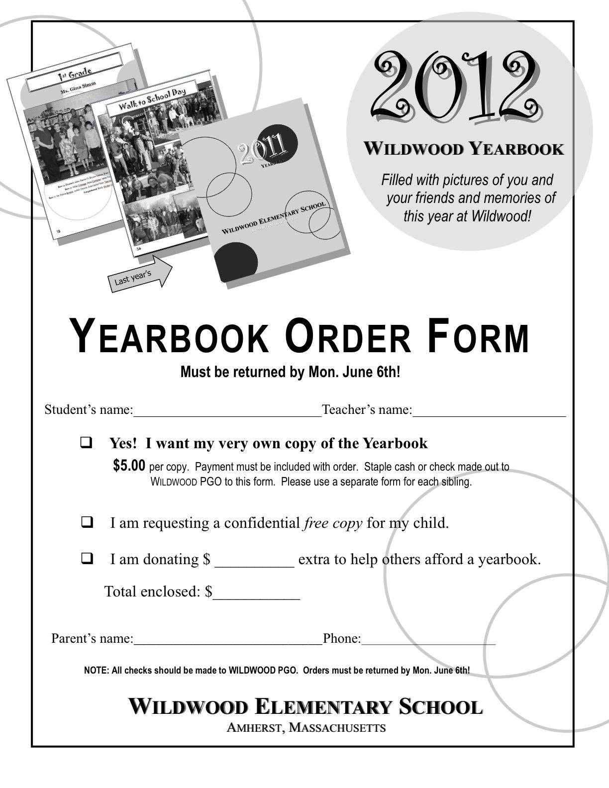 Yearbook Order Form Template - Google Search | Yearbook Design Ideas - Free Printable Yearbook Templates